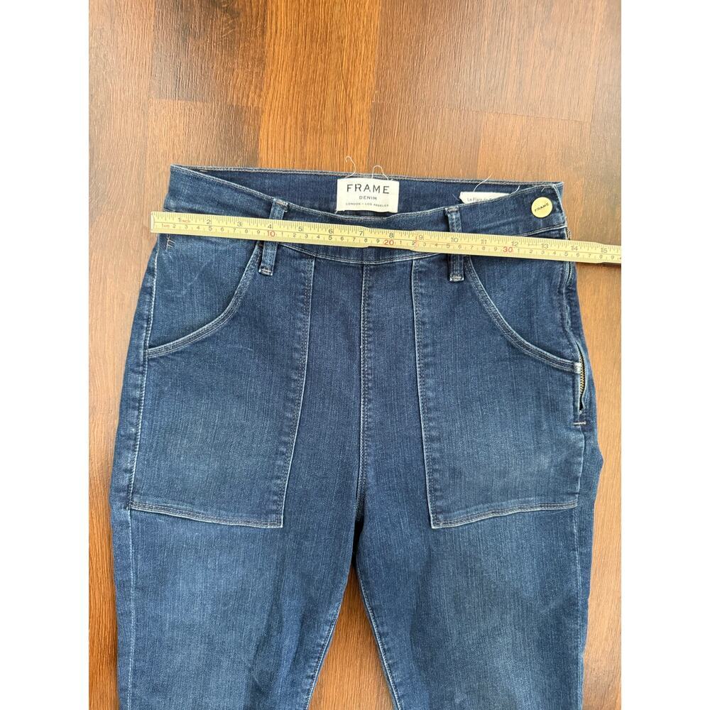 Frame Le Flare De Francoise Jeans Sz 29 Mid Rise Raw Hem PReppy Casual Boho - Picture 3 of 7
